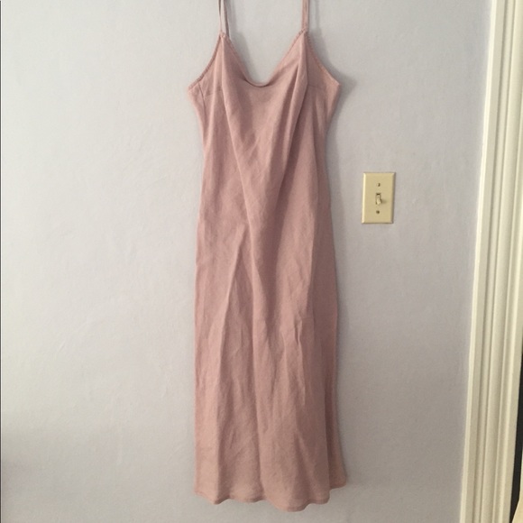 linen midi slip dress